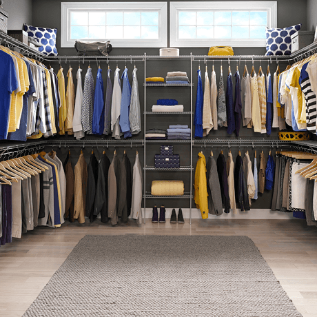 Wire Shelving in Bedroom Closet