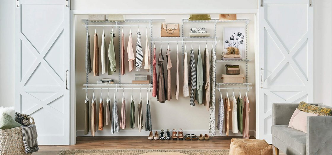 Wire Shelving in a Reach-in Closet