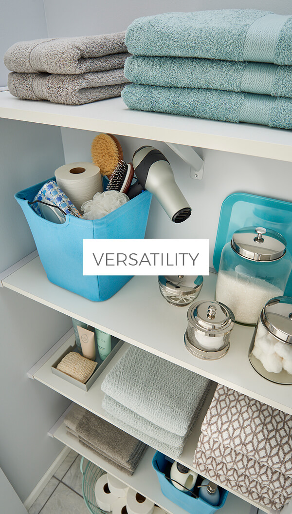 Wood Shelving in Bathroom Closet