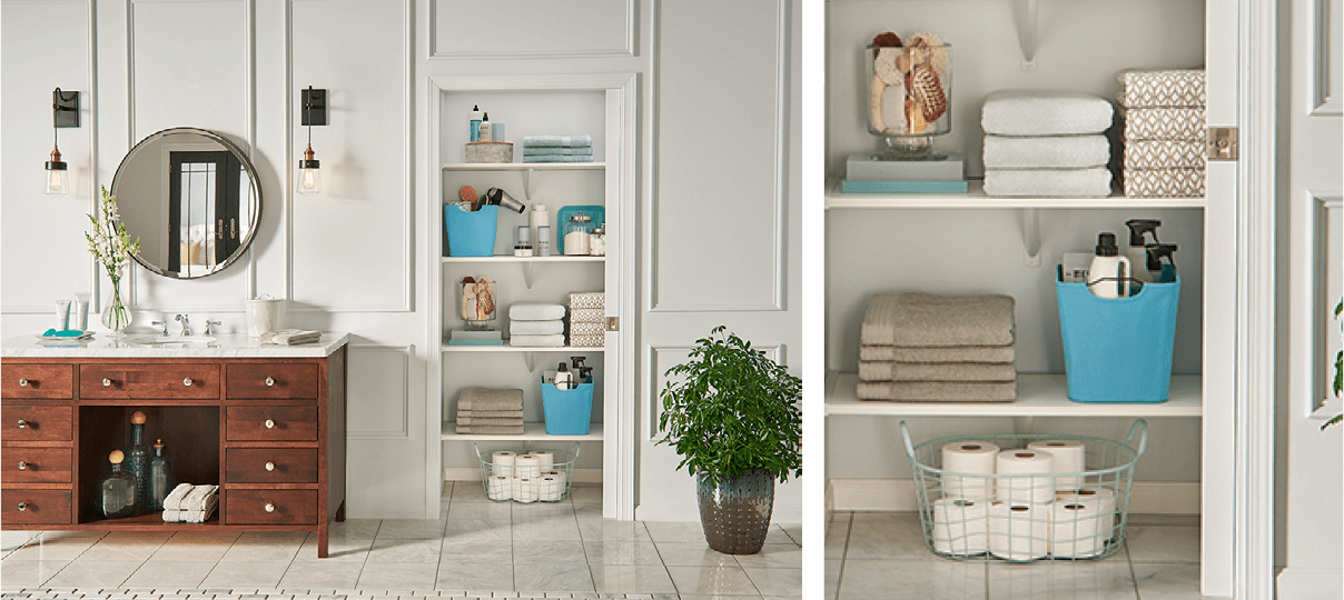 Clean and simple, ExpressShelf™ creates a linen closet in a snap, so you can focus on preparing for that important meeting or fun date night.  Start planning your project.  