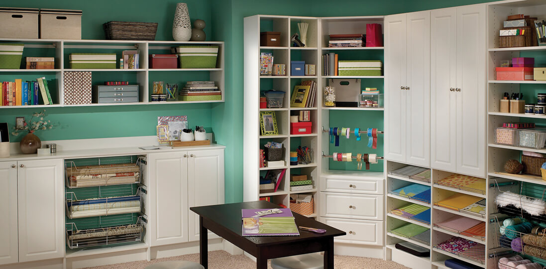 If you’re lucky enough to have space for a dedicated craft room, MasterSuite® can help you build out the art studio of your dreams.  Start designing your craft room. 