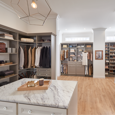 Wood Shelving in Walk-in Closet